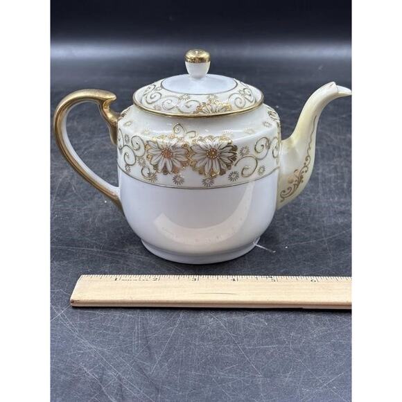 Vintage Japanese Tea Set | Lusterware Cups + Porcelain Teapot & Serving Pieces - Picture 12 of 14